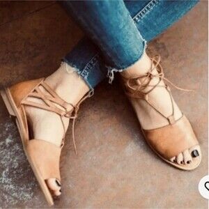 Paul Green Morea Gladiator Sandals Womens 9 Shoes Leather Tan Boho Brown